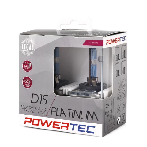 D1S Powertec Platinum +130% Xenon lampen 5000K Duo Box