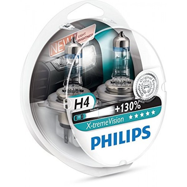 H4 12V 60/55W Philips X-Treme Vision, +100 Lampjes