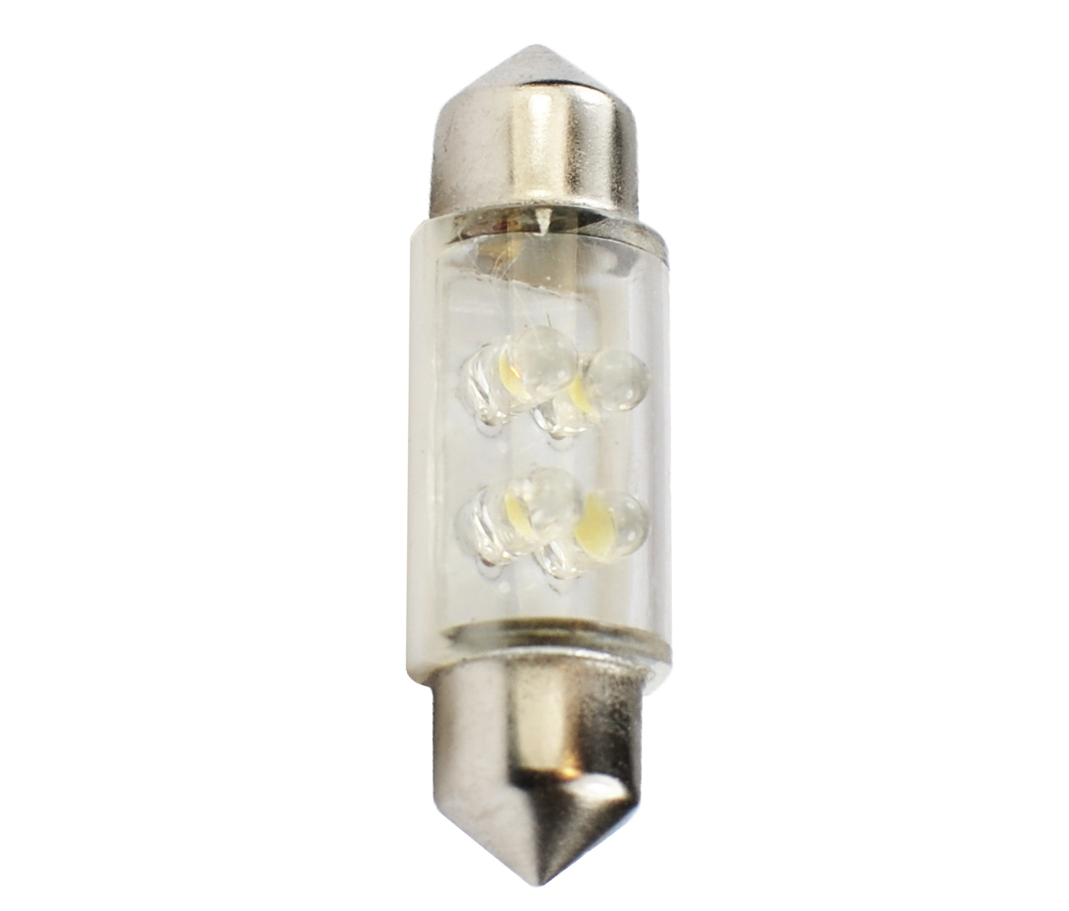 Buislampjes LED 36mm C5W/s8.5V 12v 4x 3mm Geel