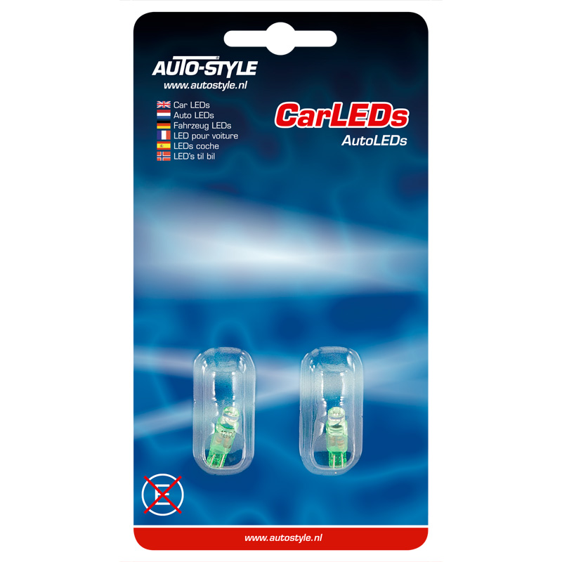 T-5 LED Instrument Lampen 12V Groen, set à 2 stuks