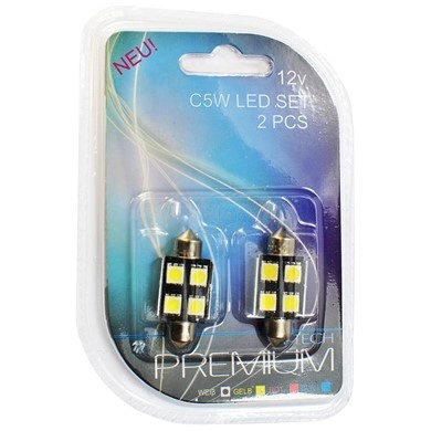 Buislampjes LED Sofitten 36mm - C5W 5xSMD5050 CANBUS - Wit