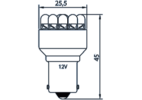 Lamp BAY15D Fitting 19 Led s Wit