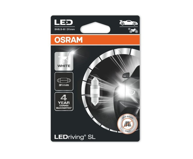 Osram SV8,5-8 31mm LED Cool White 6000K 6438DWP-01B