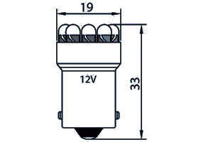 Lamp BA15S Fitting 9 leds Wit 2 stuks