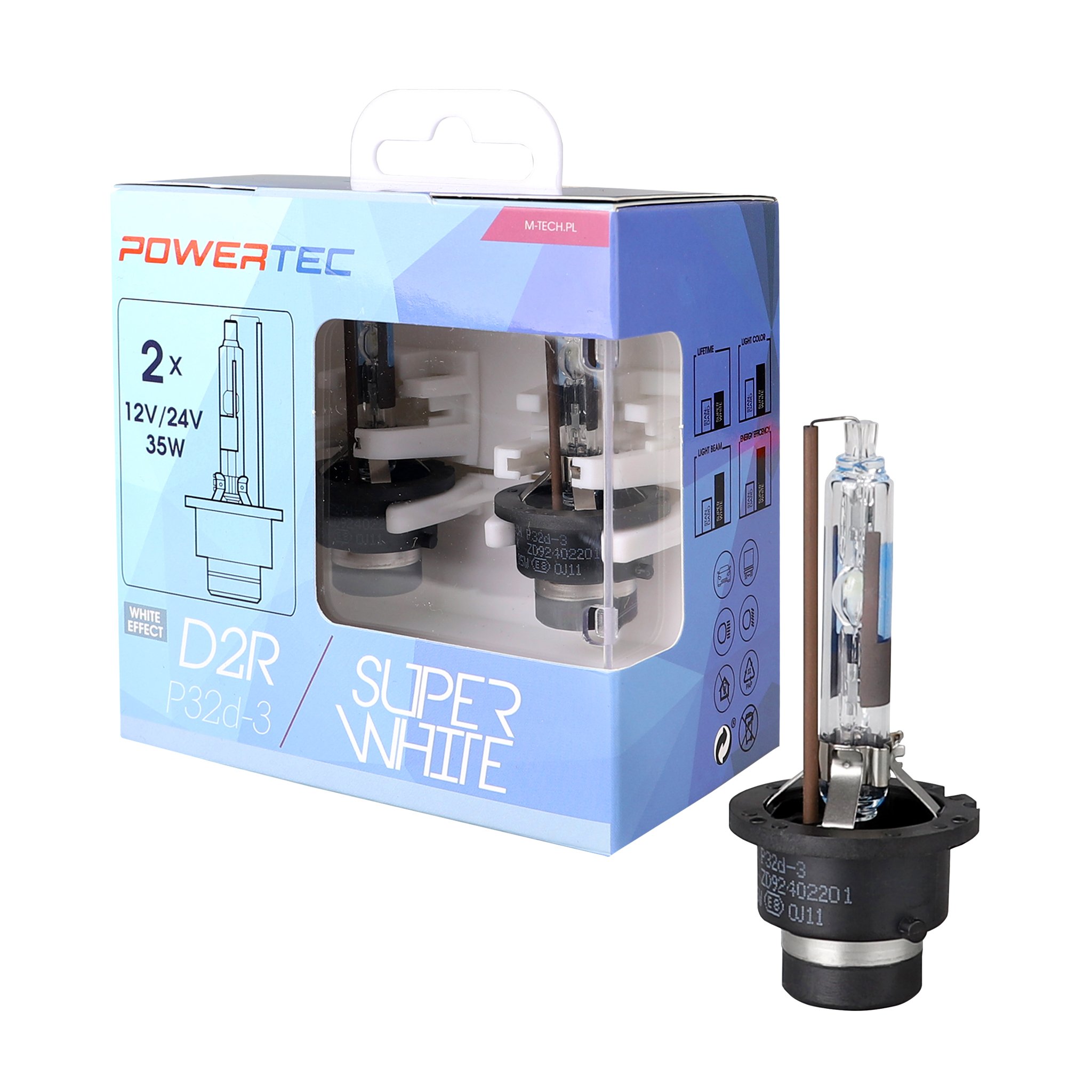 D2R Powertec SuperWhite Xenon lampen 5000K Duo Box