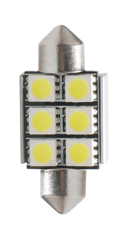 Buislampjes LED C5W/s8.5V 12v 6x SMD 5050 wit