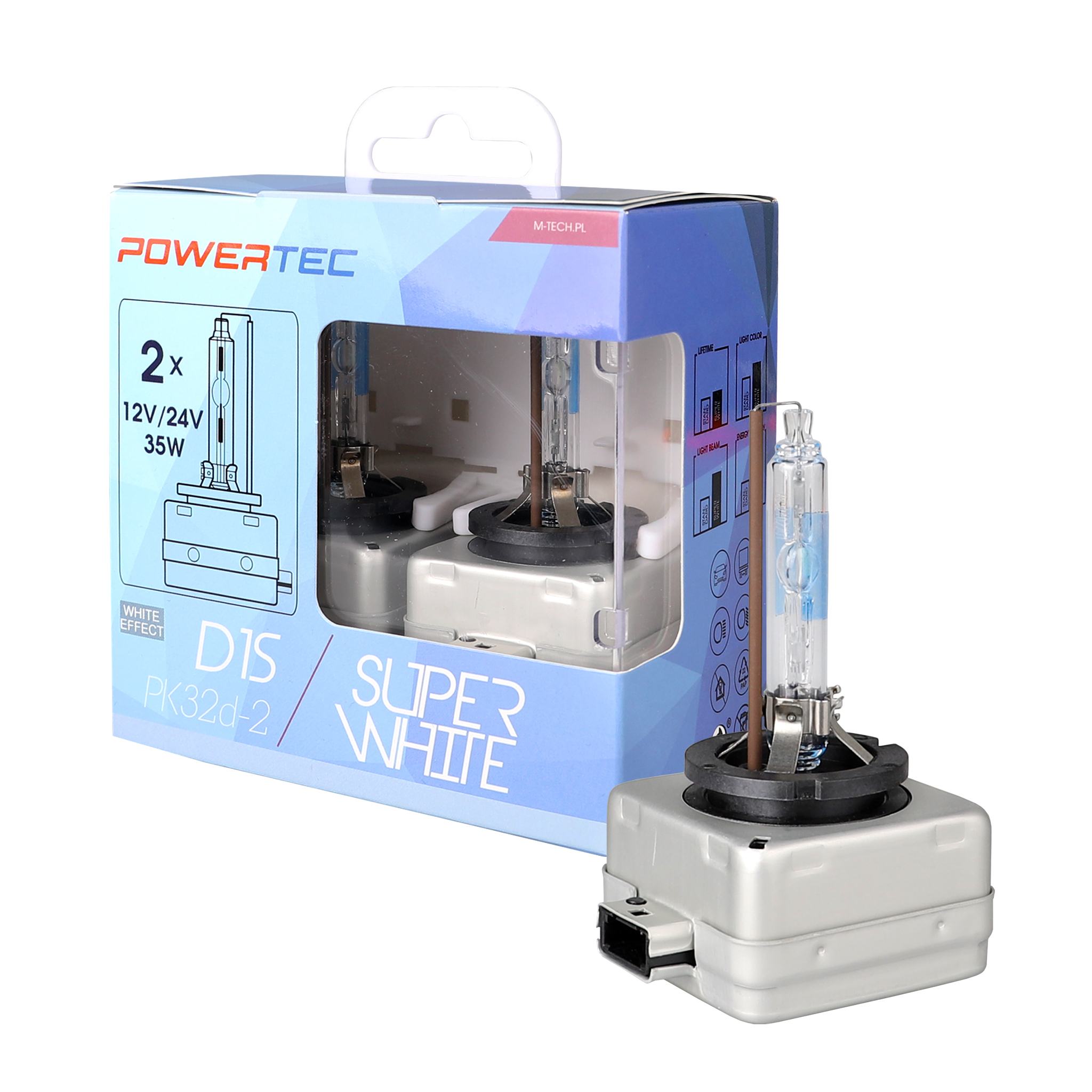 D1S Powertec SuperWhite Xenon lampen 5000K Duo Box