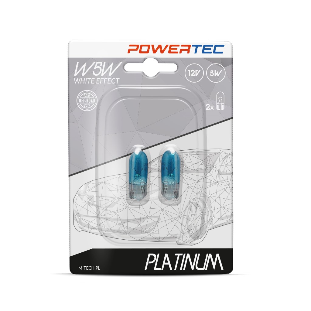 Powertec T10 halogeen Xenon white Platinum 12V 5W